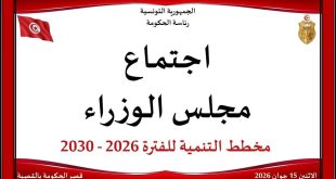 مجلس الوزراء يصادق على مخطط التنمية لتونس 2026–2030