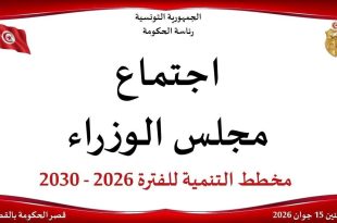 مجلس الوزراء يصادق على مخطط التنمية لتونس 2026–2030